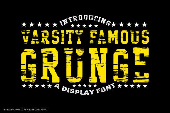 Varsity Famous Grunge: A Playful, Colorful Display Font for Makers
